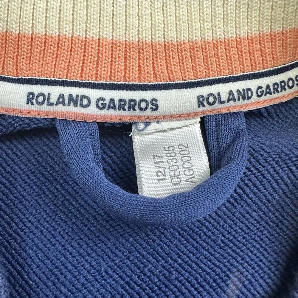 Adidas Roland Garros Track Jacket Men's Small Navy Blue White Full Zip Tennis